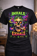 420 Inhale Exhale custom graphic t-shirt