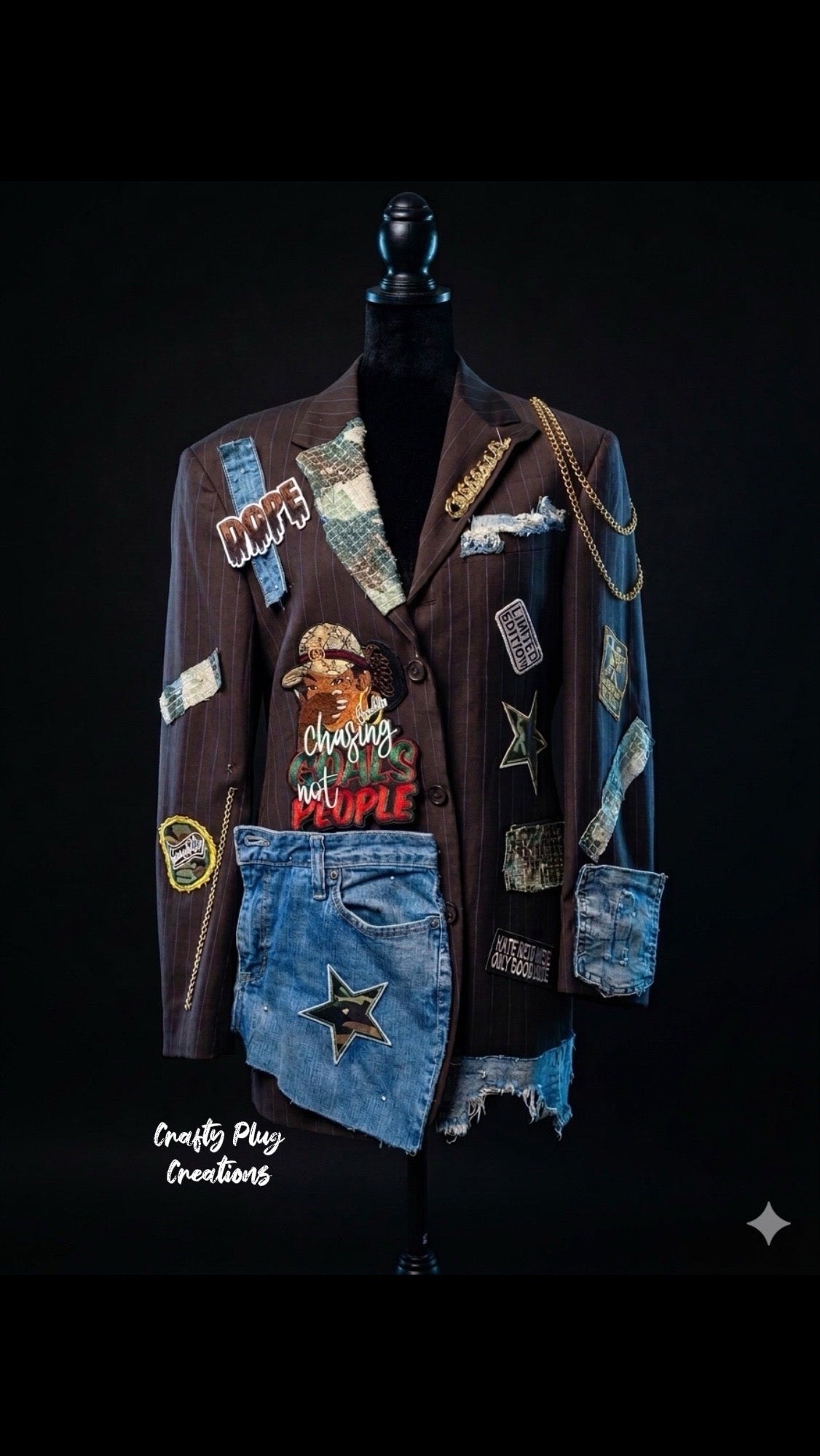 Camo custom junk blazer